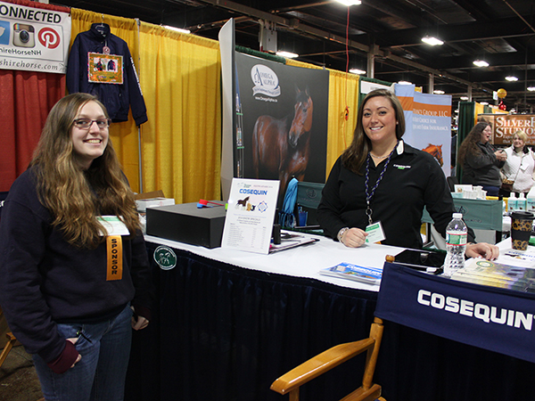 The Cheshire Horse Sales Associate Jenny and Sales Manager, April, at our booth with Cosequin
