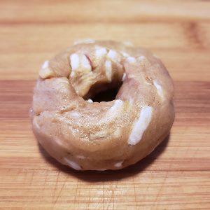 Close up of un-cooked doughnut