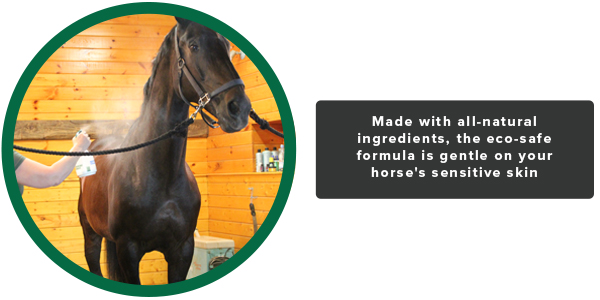 Made with all-natural ingredients, the eco-safe formula is gentle on your horse's sensitive skin