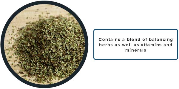 Contains a blend of balancing herbs as well as vitamins and minerals