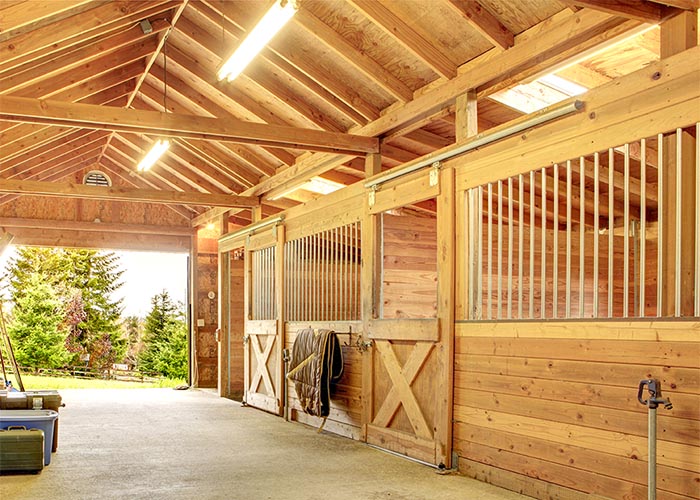 Inside view of a clean barn