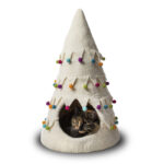 Dharma Dog Karma Cat Wool Cave - White Christmas Tree