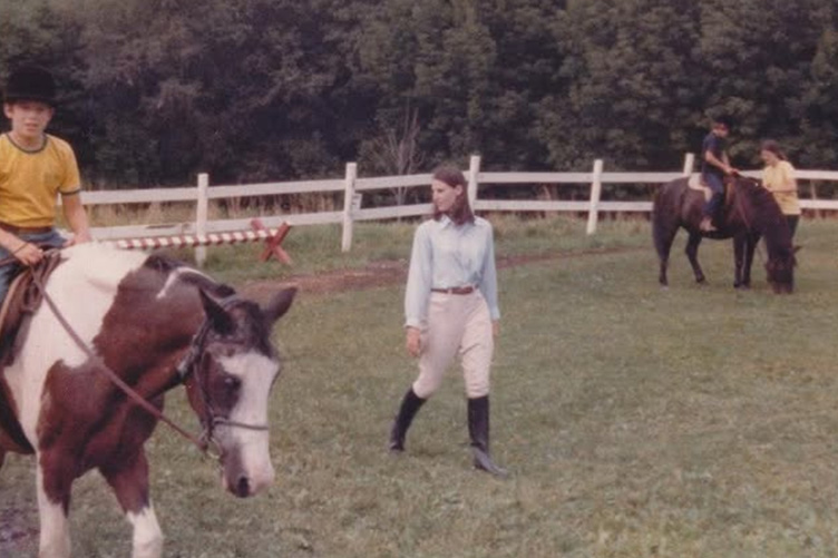 The Cheshire Horse Founder Marianne Hamshaw, teaching riding students