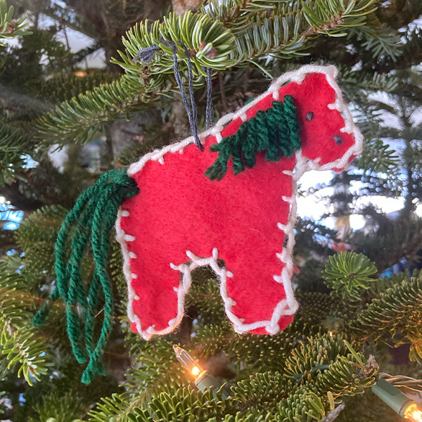 horse felt ornament
