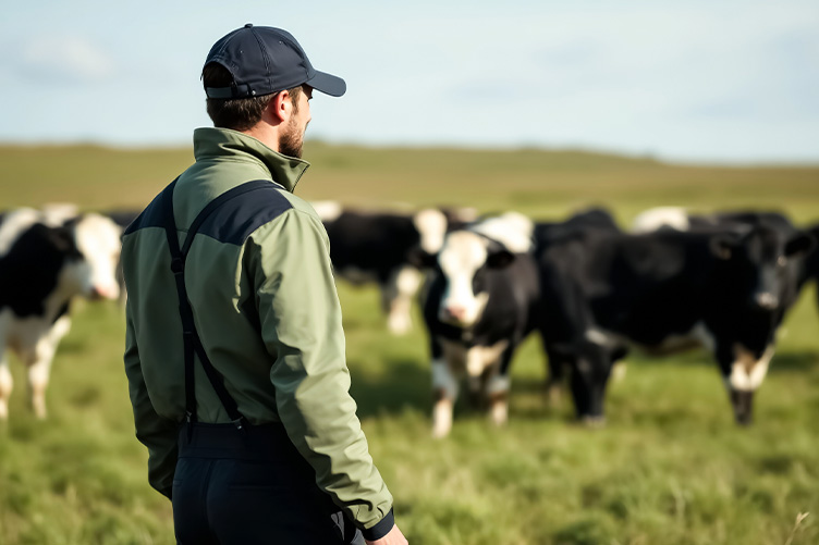 farmer and cows